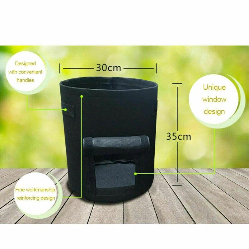 7 Gallons Fabrics Tomatoes Potato Grow Bag with Handles Flowers Vegetables Planter Bags Home Garden Planting Accessories