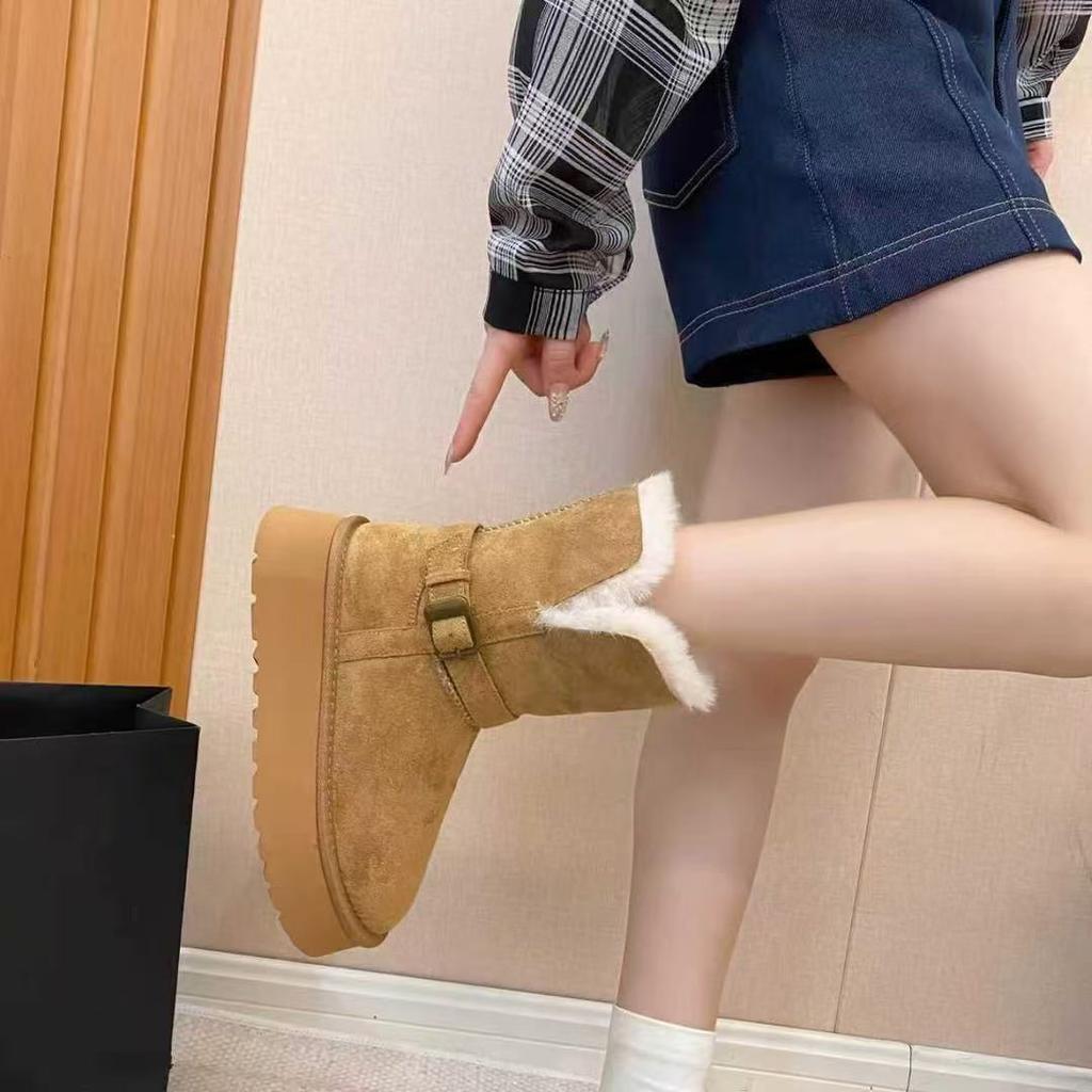 [Fanfna] Snow boots 2025 winter new thick-soled Northeast fluffy piled thickened warm and wear-resistant cotton boots