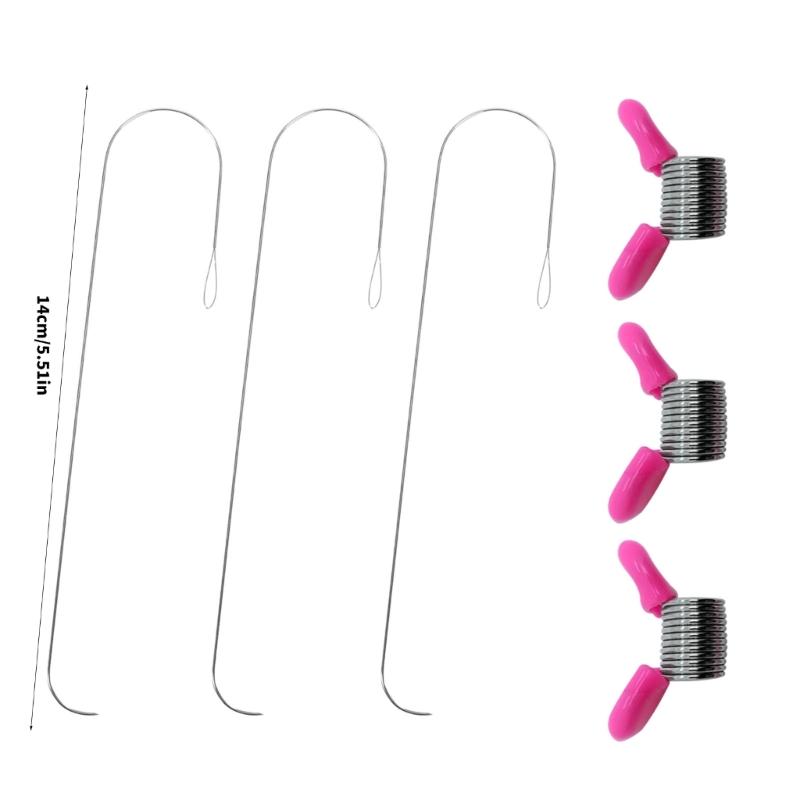 Pack of 6 Large Eye Curved Beading Needle and Beads Ends Accessory Designed for Bead Spinners and Jewelry Creation