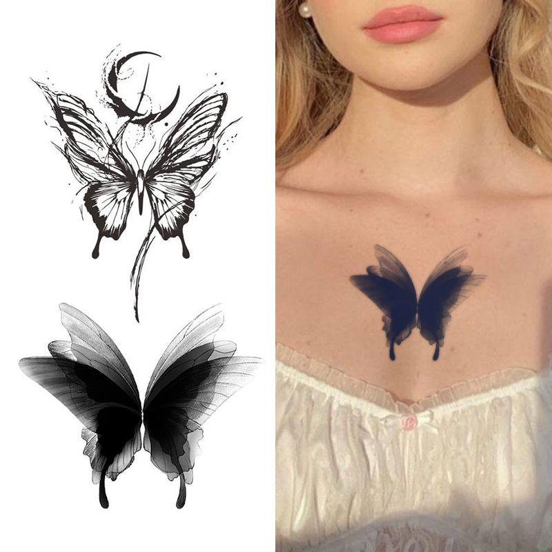 1 Unidad Pegatina de Tatuaje Temporal Impermeable 3D Mariposa Tatuaje Falso Arte para Pierna Brazo Desechable Temporal Pegatina de Tatuaje de Mariposa