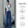 Korean Retro Plaid High Waist Wide Leg Pants for Women - Summer Drapey Straight Leg, Zhao Lusi Style.