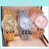 Luxurious Geneva Women's Diamond Studded Quartz Watch With Sleek Steel Band For Business