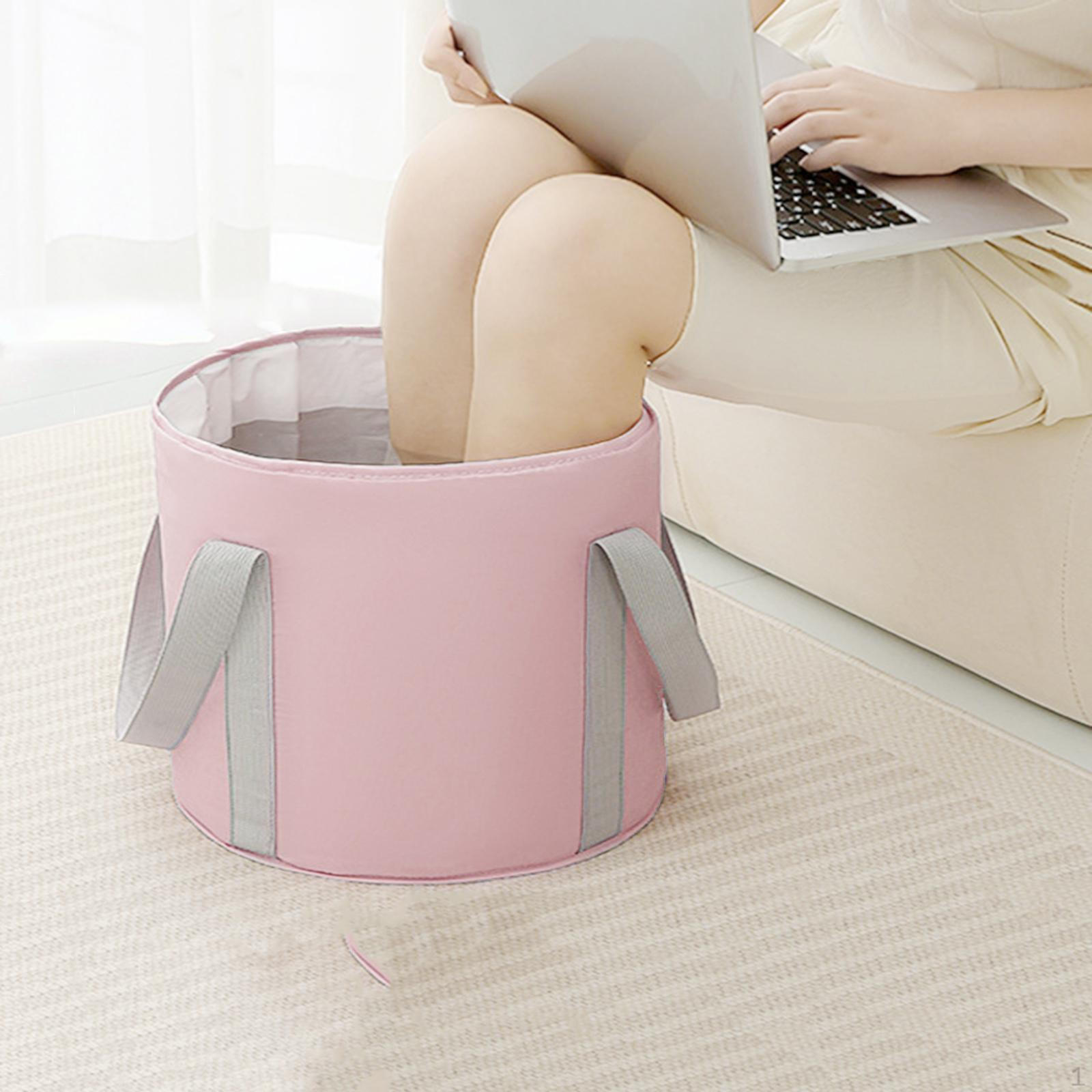 

Foldable Foot Bath Tub Feet Washing Basin Bathing Bucket for Travel S розовый