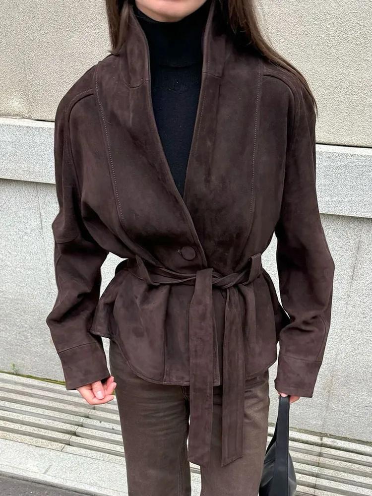 

Korean Faux Coat, Color, Short Wool Coat For Women. L коричневый