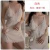 Satin Embroidered Lace Plus Chest Pad Slim Suspender Nightdress Belt Robe Women's Loungewear Set