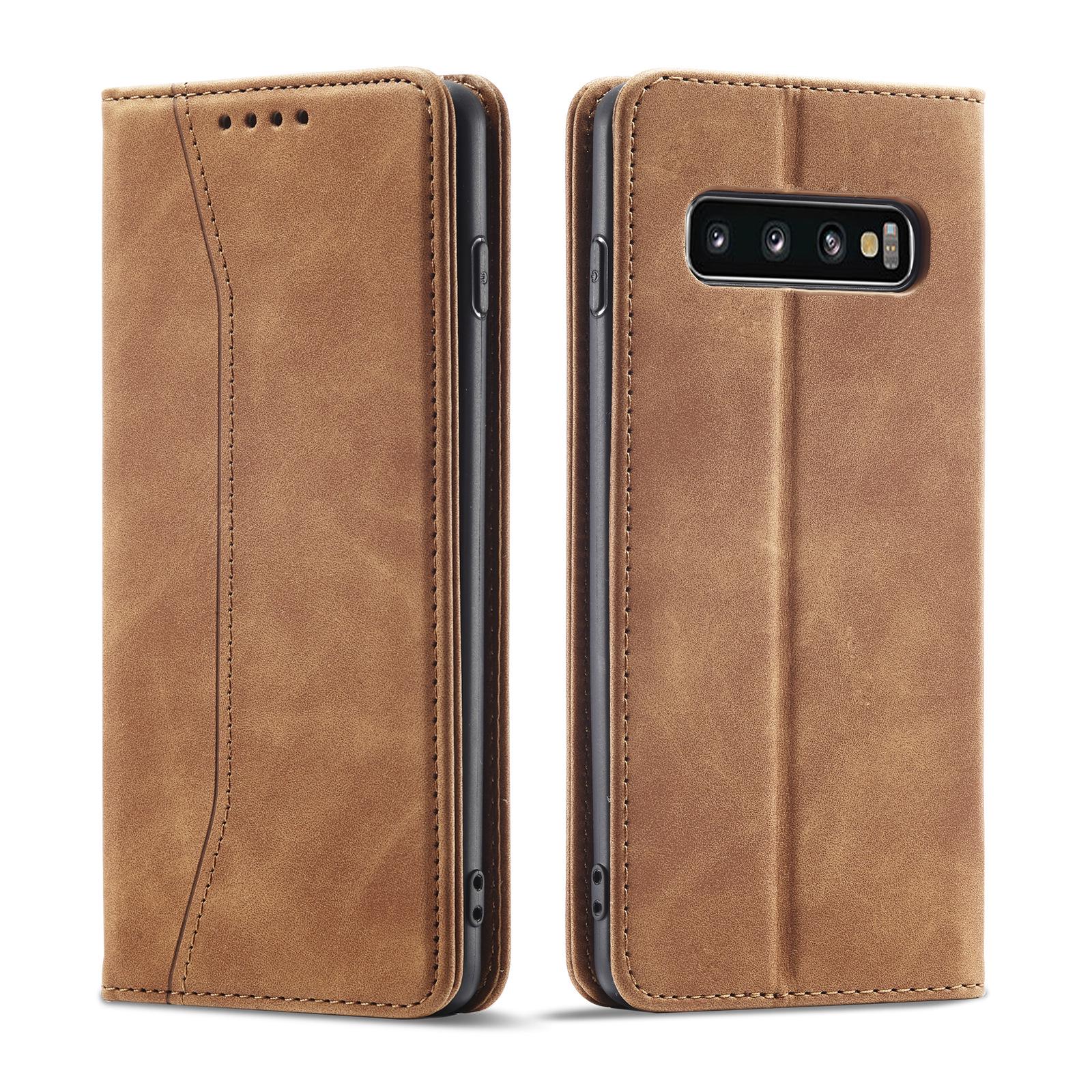 

Сумісний шкіряний чохол для телефону Samsung S10/S9+/A51/A31/A50 з слотом для картки та відкидною кришкою S20 FE коричневий