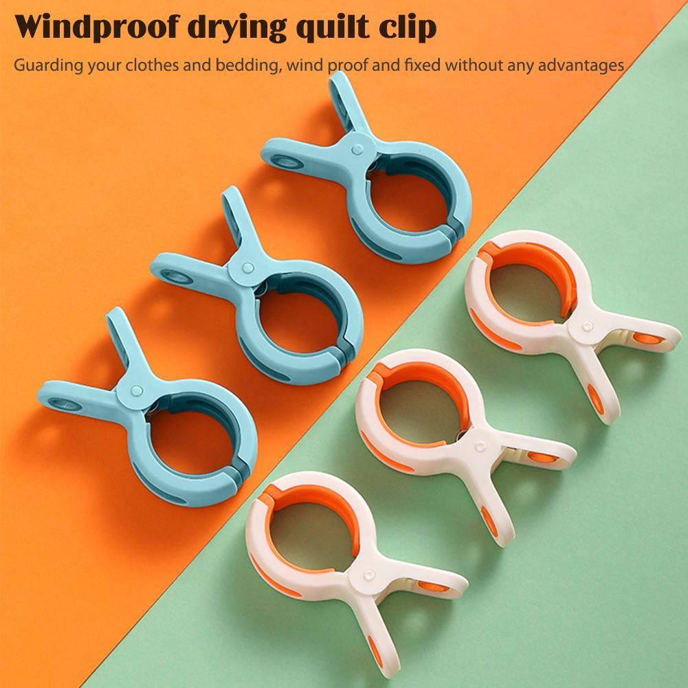 3/6Pc Fixed Drying Clothespin Windproof Strong Clothes Clip Reusable Non-slip Multifunctional Home Storage Tools