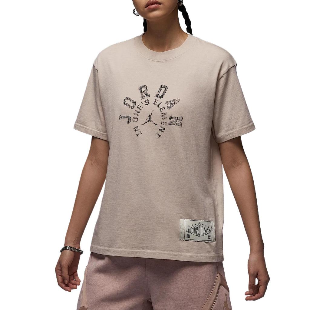 Jordan Sport Dongdan Dri-FIT Quick-Drying Soft Comfortable Short Sleeve Drop Shoulder T-Shirt Women T-Shirts Oatmeal HV1273140