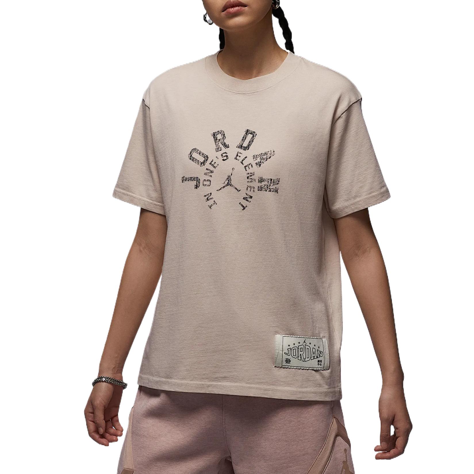 

Jordan Спортивная футболка Dongdan Dri-FIT быстросохнущая мягкая удобная с коротким рукавом и спущенным плечом женская футболка овсяная HV1273140 XL