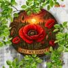 ANZAC Day Red Poppy Metal Wall Art 8x8 Inch Commemorative Aluminum Plaque