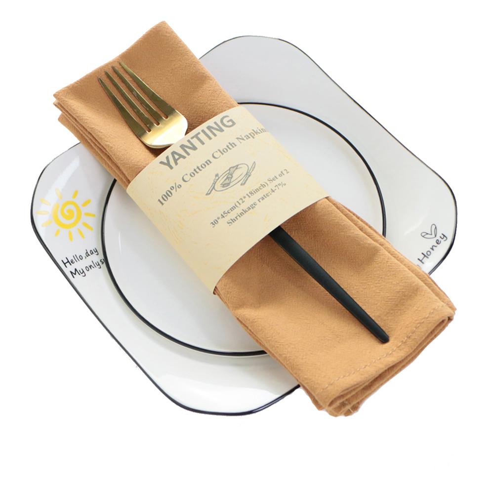 6 Pcs Serving Cloth Napkins 30x45cm Natural Cotton Fabric Serviette Kitchen Tea Table Towels for Wedding Decoration Baby Shower