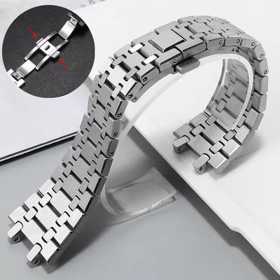 Watchband 26mm Men Women Full Stainless Steel Bracelet For AP ROYAL OAK 15400 26331 15500 Watch Strap Metal Folding Buckle