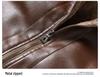 2025 Men's Windproof Leather Jacket - Solid Color, Stand Collar for Middle-aged & Elderly, Business Casual