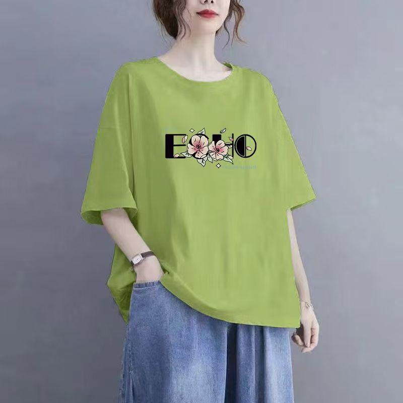 Summer New Short-sleeved T-shirt Women Loose Women's Printed Half-sleeve Tops