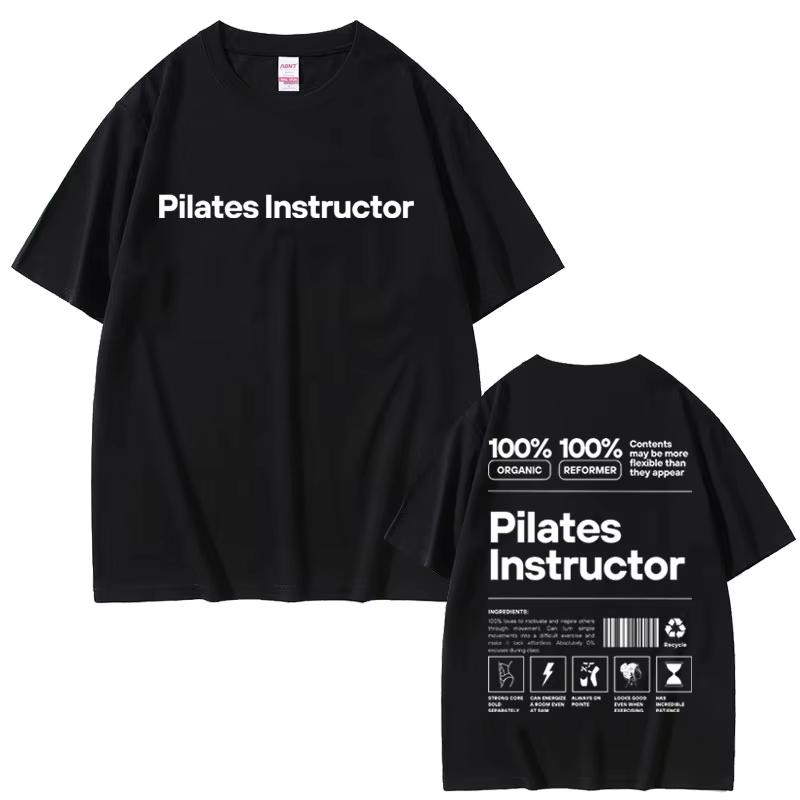 Pilates Instructor Graphic Tshirt Unisex Women Fitness Gym Loose Cotton Oversized Tshirt Unisexs Funny Workout Bodybuilding T Shirts
