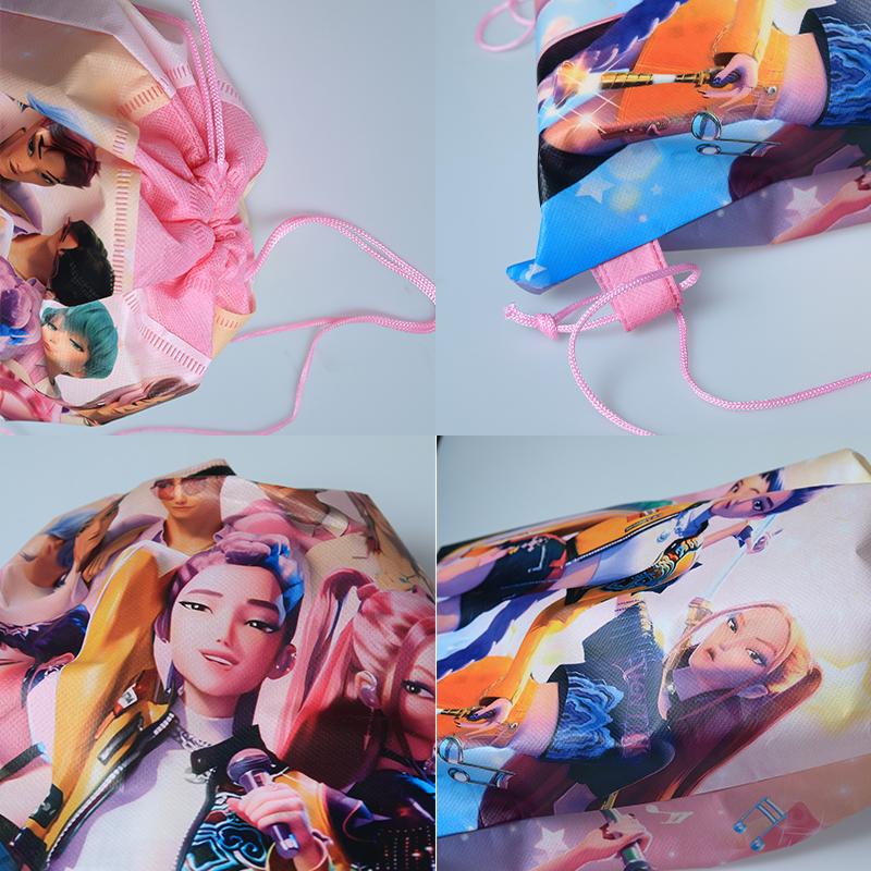 Kpop Lovci Démonů Batoh 34*27cm Tašky zpěváků Dětská Hračka Sáček na šňůrku Party suvenýry Dětská narozeninová párty Potřeby Dárky Hračka