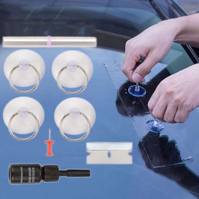 Windschutzscheiben-Reparatursets Autofenster-Reparaturwerkzeuge Windschutzscheiben-Glas Kratzer Riss Wiederherstellen Fenstergitter Polieren Autostyling