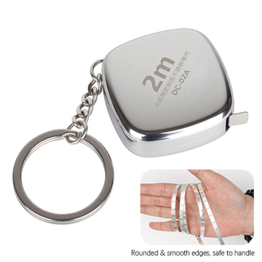 Mini Mètre Ruban en Acier Inoxydable 2m Outils de Mesure Mètre Ruban de Poche Portable Tailleur