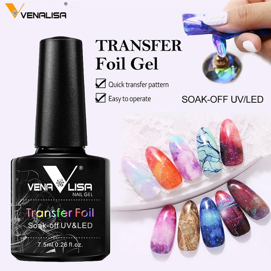 Nail Art Transfer Foil Gel 7.3ml Soak Off UV/LED Easy Apply Manicure Enamel Gel Polish