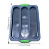 3 Slot Perforated Bread Mold Silicone Bake Mold DIY Baking Tool Baking Pan Tray  Muffins