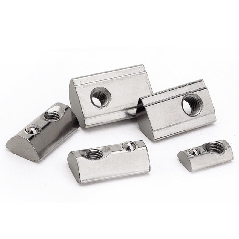 50pcs 100 Pcs Half Round Ball Elasticity Spring Nut for Aluminum Extrusion Profile 2020 3030 4040 4545 CNC M3 M4 M5 M6 M8