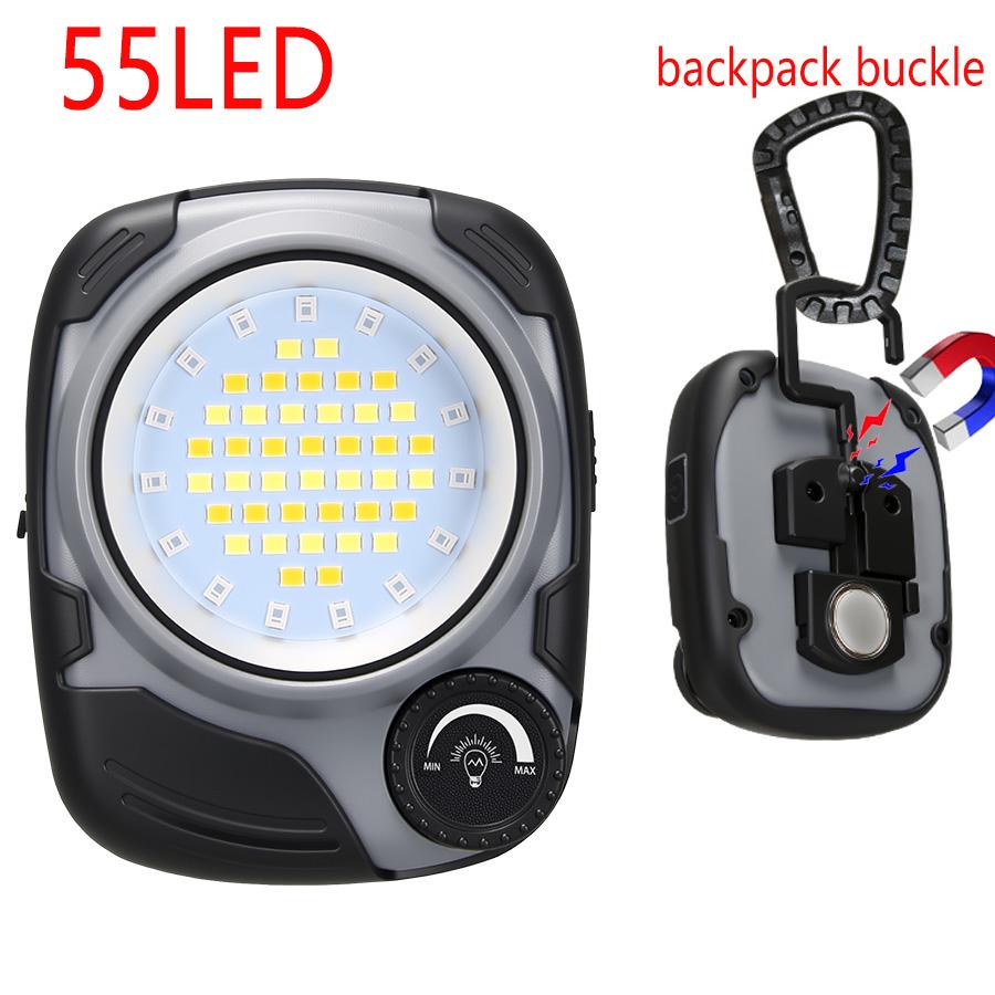 Portable LED Spotlight Lantern With Hook Outdoor Camping Fishing Flashlight Emergency Rechargeable Magnetic Work Car Repair Lamp