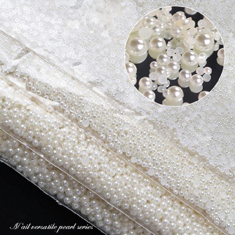 Pearls Nail Charms 3d Nails Art Decorations Flat Back Half Round Nail Pearls