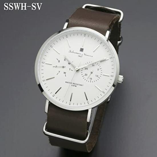 Boîte de rangement Marra pour montres, paire, argent, bleu marine, cuir [Salvatore Marra] Salvatore SM15117-SSNVSV SM15117-SSNVSV [Importation régulière]