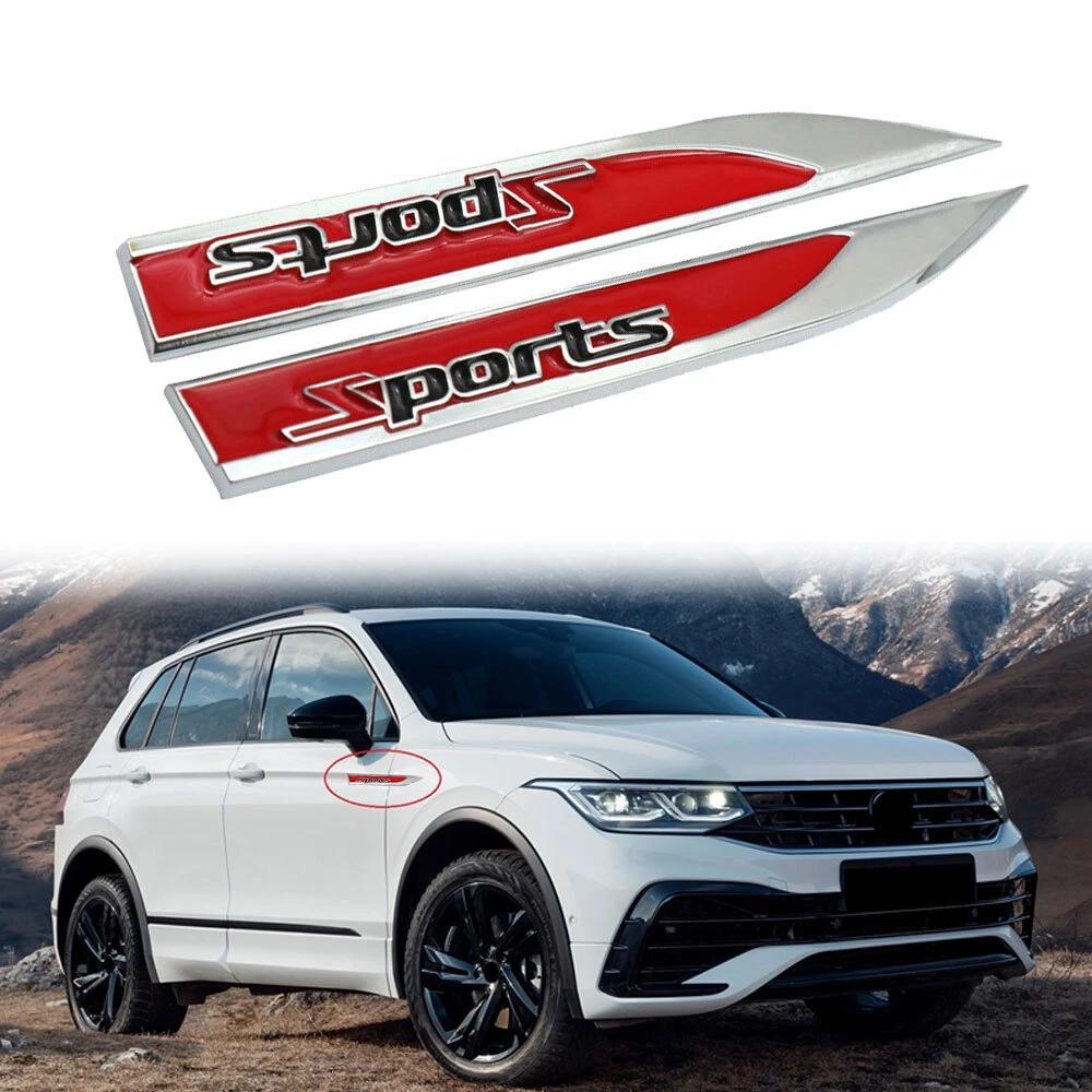 1pair Metal 3D Sports Auto Car Vehicle Front Fenders Decorative Emblem Sticker Badges Exterior Decals