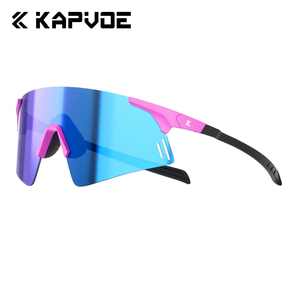 Kapvoe Lightweight Photochromic Rimless Sunglasses Real Carbon Fiber Cycling Glasses UV400 MTB Bike Running Men Sports Eyewear