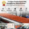 Custom Private Label Wireless Over-Ear Headphones Type-C Qualcomm Chipset Noise Cancelling Hybrid ANC 1050mAh Battery IPX4