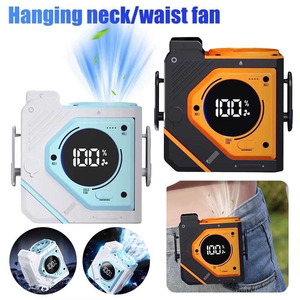 5000/9800mah Hanging Waist Fan Wearable Mini Electric Fan Portable Waist Clip Fan  Outdoor Work