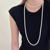 Elegant Multi-Way Glass Pearl Necklace with Clasp - Influencer Style