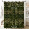 Luxurious Green Damask Shower Curtain Elegant Home Decor For Bathroom Polyester Fabric With Hooks (Size: 72X84)
