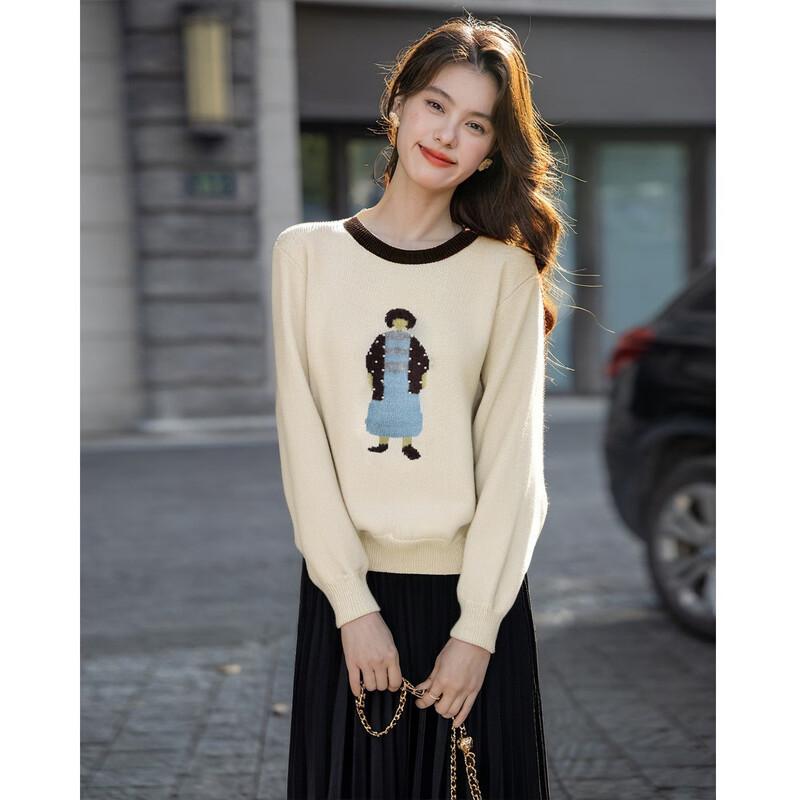 MOKANA Women's Urban Casual Playful Cartoon Long Sleeve Sweater MKNJD3073