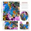 Color Check Decorative Shower Curtain Bathroom Set - Machine Washable, With 12 Hooks, Including Toilet Seat Cover And Bathtub Ma