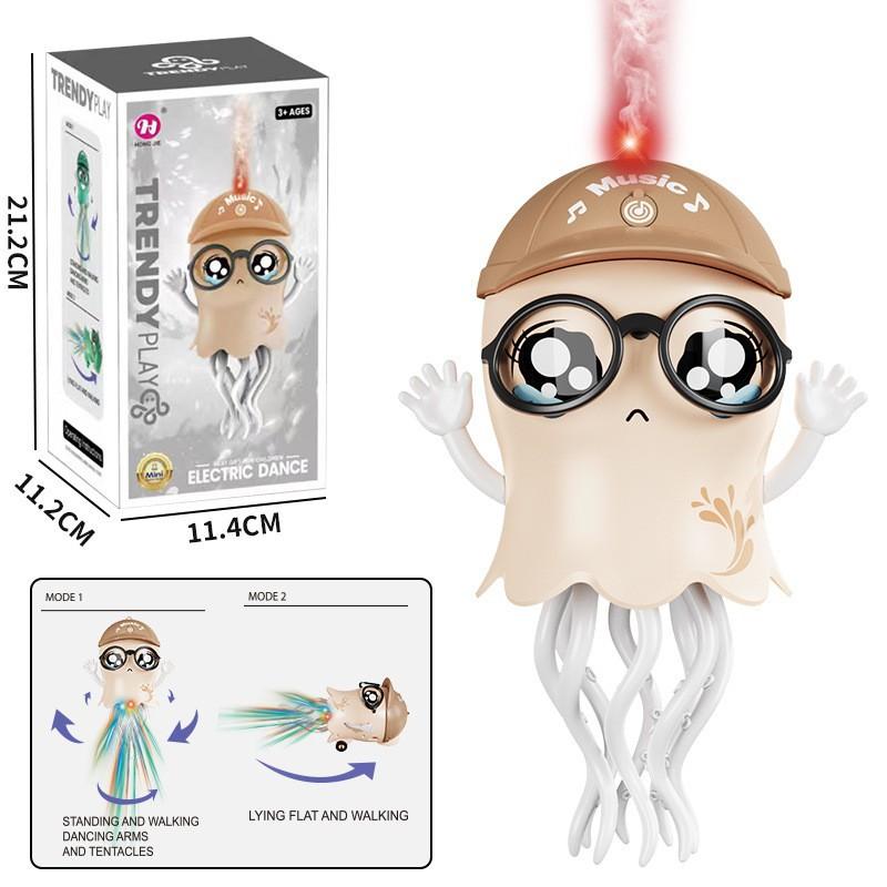 Dancing Jelly Fish Toy Smart Tentacle Explorer With Led Lights Music Automatic Obstacle Sensor Toy