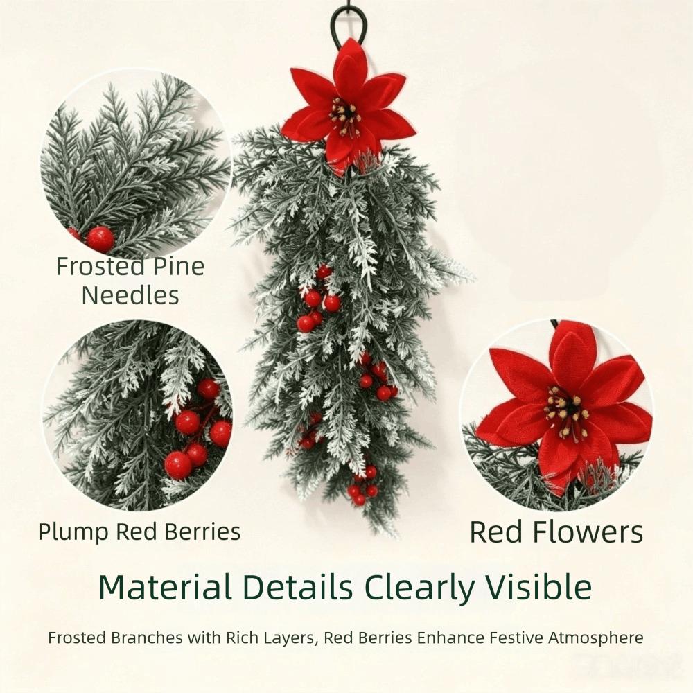 Red Berries Christmas Swag Hanging Ornament Christmas Red Berry Garland  Wall Door