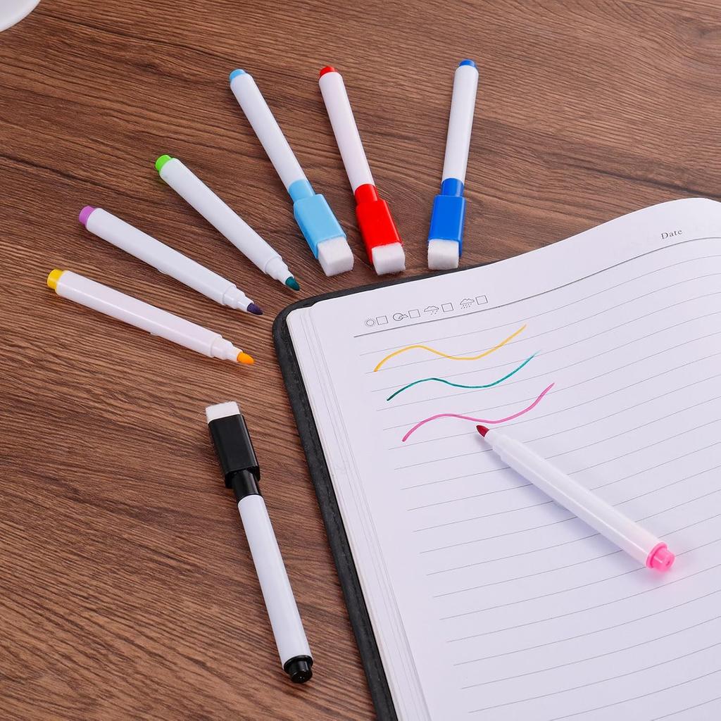 PATIKIL Dry Erase Marker Pens, 100 Pack Rose Red Ink Fine Point Low Odor Whiteboard with Eraser Cap for Office Home Classroom, White Pen Rod