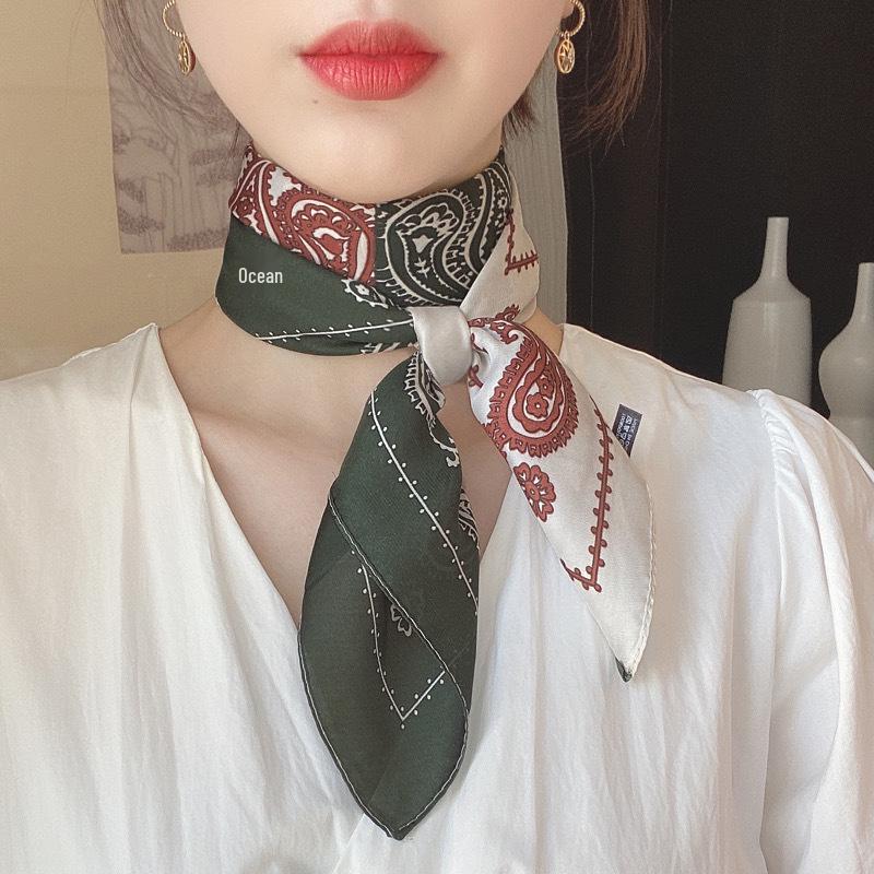 Dámský univerzální šátek z hedvábí - čtvercový 70 cm, ideální na jaro, podzim a zimu