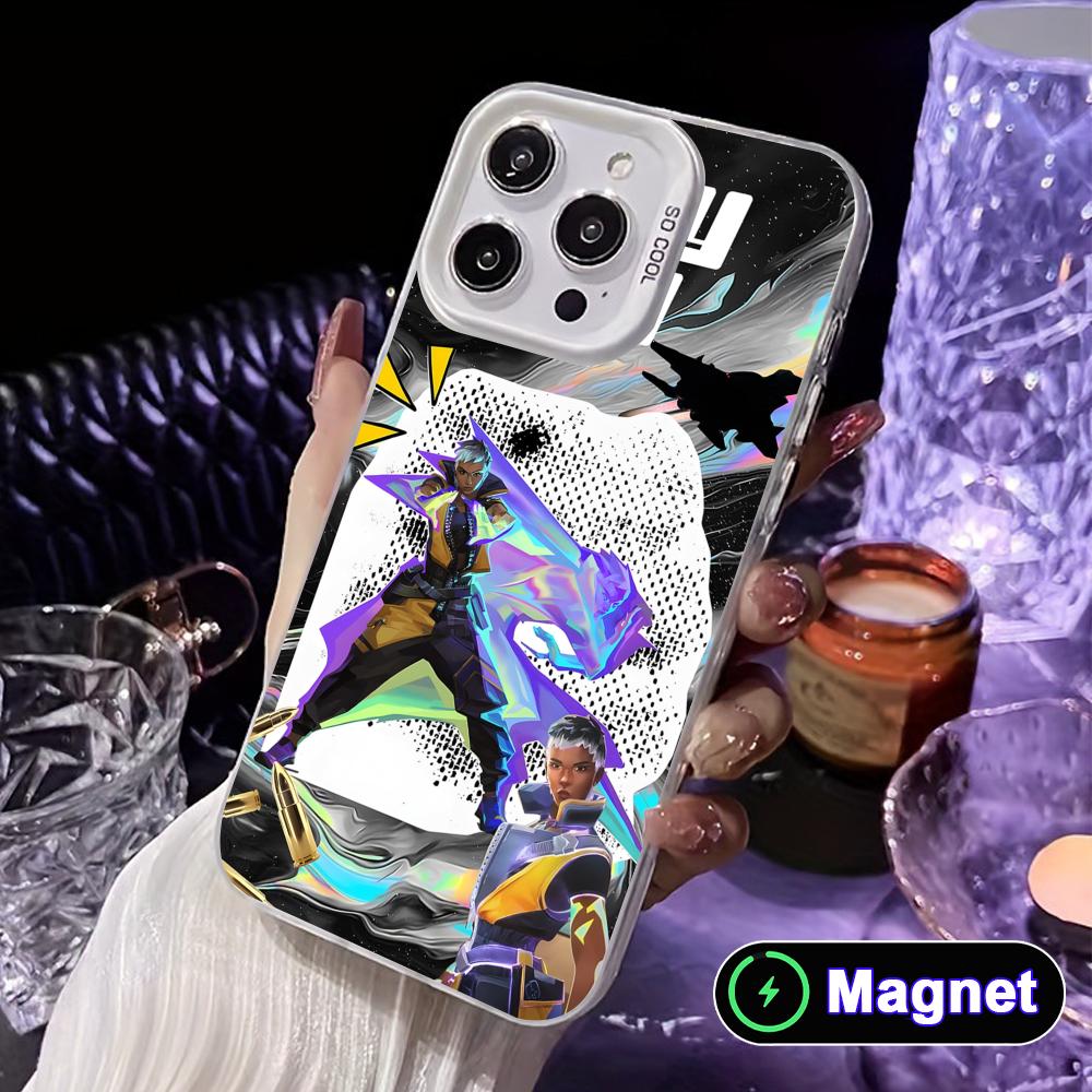 Valo Waylay Phone Case for iPhone 17 16 15 14 13 12 11 X XR XS Air Pro Max Plus Colorful Silver MagSafe Cover