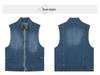 Women's Spring/Autumn 2025 European Style Denim Vest - High-End Casual Layered Sleeveless Jacket