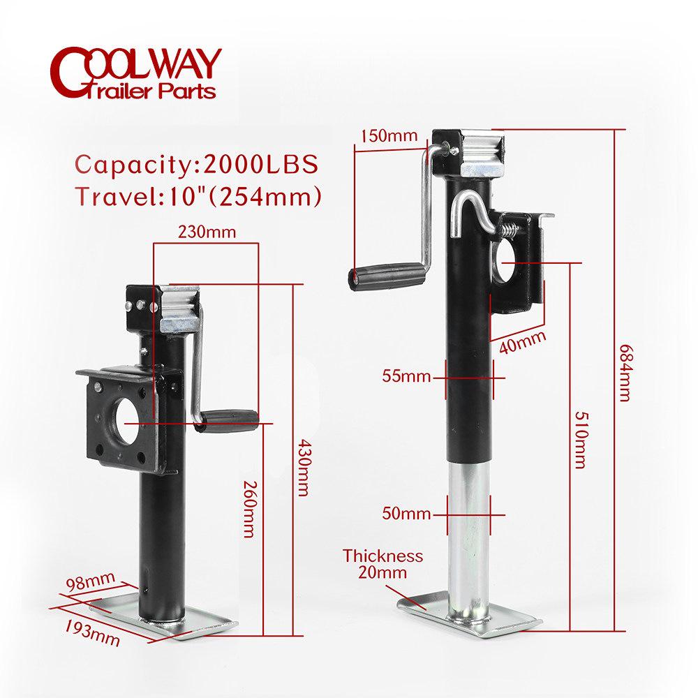 2000 lbs Trailer Jack Side Crank Stabilizer Leg for RV Support and Parking