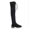 2020 Plus Size Lace-up Over-the-Knee Women's Knight Boots with Low Heel