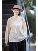 Autumn Beige Round Neck Long Sleeve Knit Top for Layering and Spring Commute