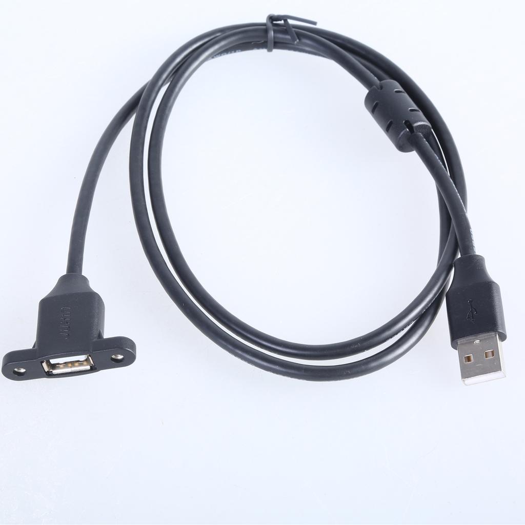 Prodlužovací kabel USB pro nabíjení s USB 2.0 konektorem (samec-samice), montáž do panelu s otvorem pro šroub pro telefony, notebooky, myši