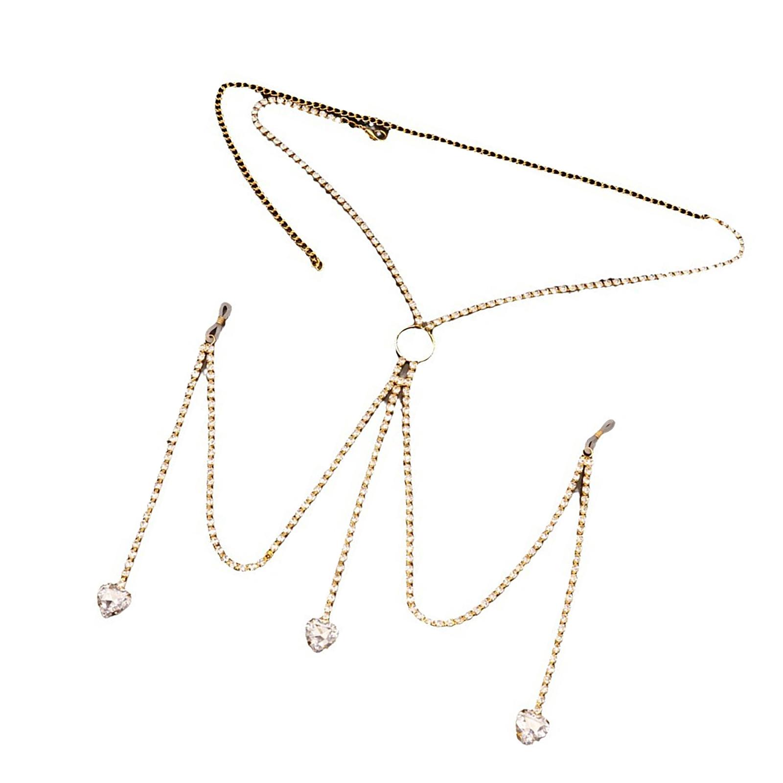 

Элегантная посеребренная/позолоченная цепочка для тела с подвеской в виде сердца, цепочка для бюстгальтера, стильные аксессуары для нижнего белья для модных женщин золотой