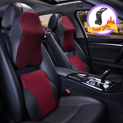 Lumbar Support Pillow Car Pillow Memory Foam Seat Head Support Neck Pillow Car Seat Cushion Lumbar Back Interior Accessories