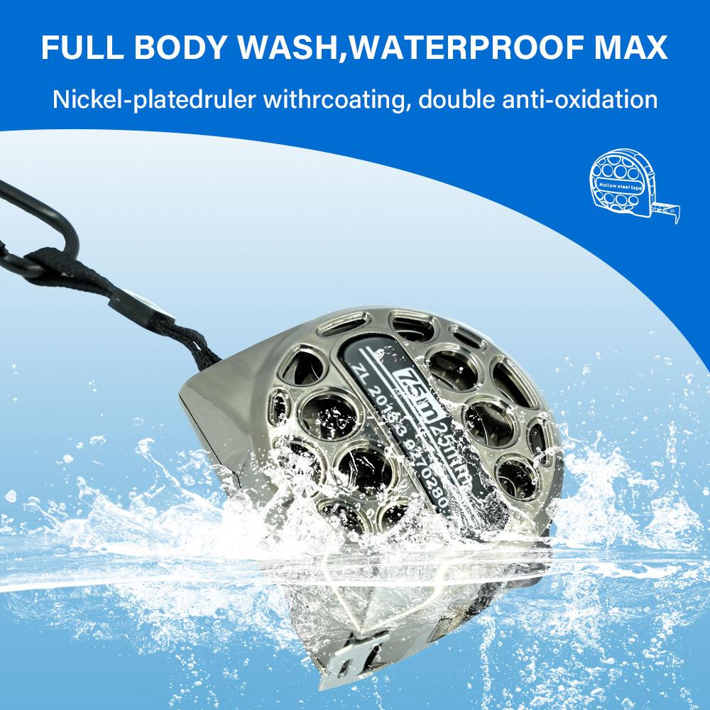 7.5M Metric Tape Measure Stainless Steel Anti-corrosion Retractable Metric Ruler Hollow Design Woodworking Measuring Tool