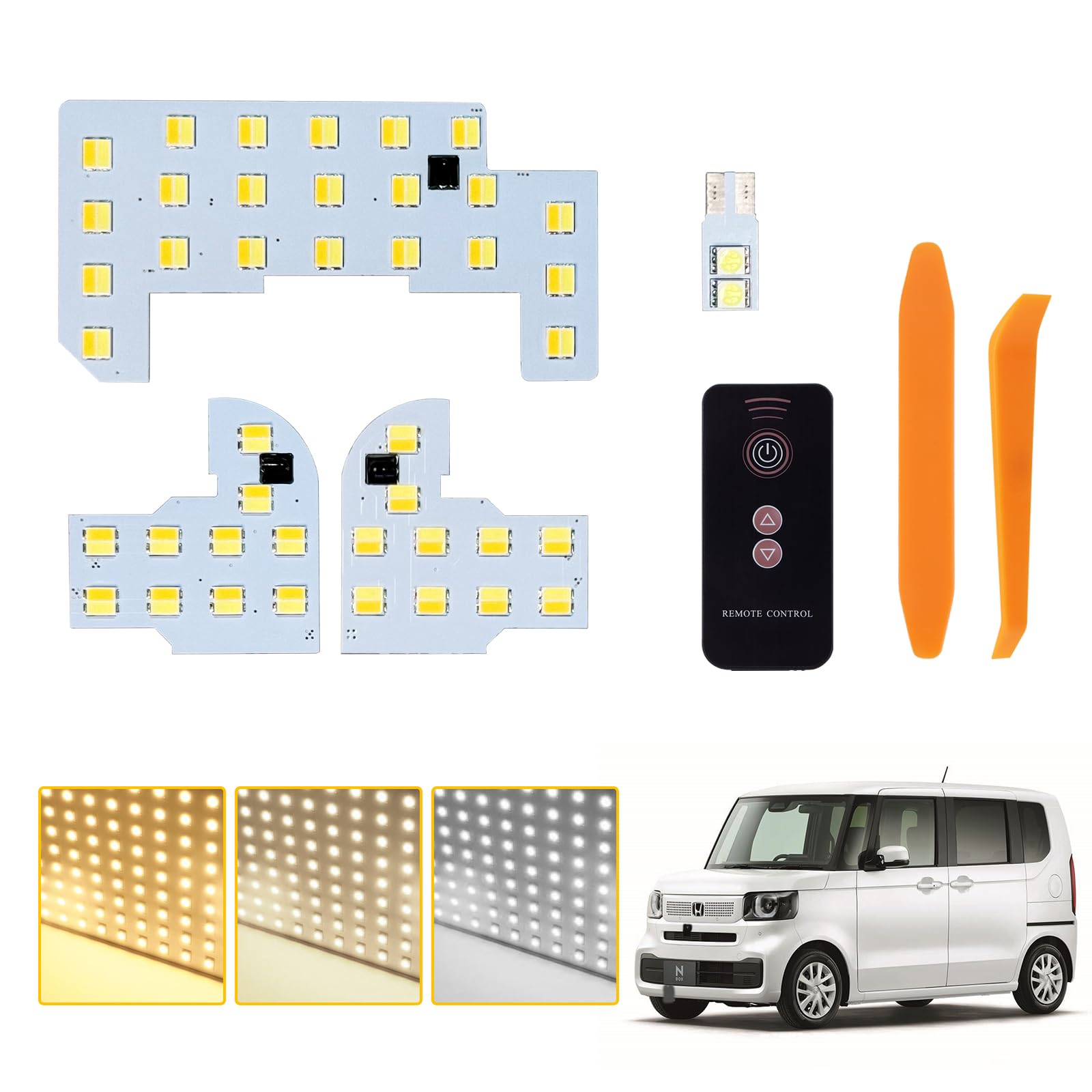 

UNNKIBO Honda New JF5 JF6 Светодиодная лампа салона 3 цвета 30 уровней диммирования Детали интерьера Лампа Белый Дневной свет Светодиодная лампа Набор из 4 штук Легкая установка